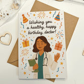 Happy Birthday Woman Doctor Card - Greeting Card